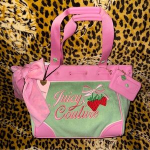 NWT Viral Juicy Couture Exclusive Retro Green Retro Strawberry Daydreamer Tote